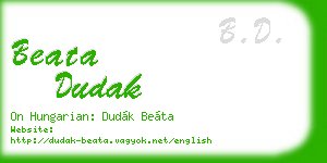 beata dudak business card